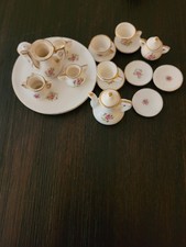Mini Porcelain Rose Pattern Kids Toy Tea Set Floral replacement parts