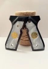 Beretta 92FS Pistol Grips White Pearl Black Wood Gold Medallion