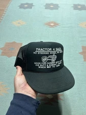 Vintage trucker hat mesh cap tractor 4 sale funny farm novelty black adjustable