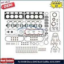 Full Gasket Set Head Bolts Fit 05-11 Chevrolet GMC Buick Cadillac 4.8 5.3
