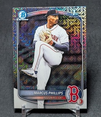 Marcus Phillips 1st Chrome Mojo Refractor 2025 Bowman Draft Card #BDC-54 Red Sox