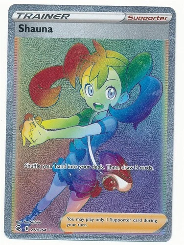 2021 POKEMON SWORD & SHIELD FUSION STRIKE RAINBOW RARE SHAUNA #278 MINT