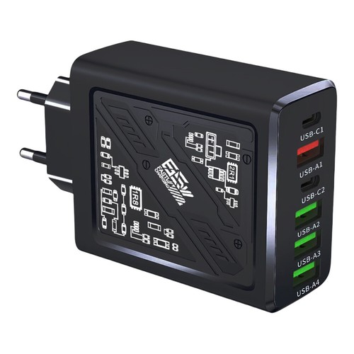 65W 6 Ports Fast Charging Super Fast Charger USB C Wall Charger Type C Charger A - Zdjęcie 9 z 21