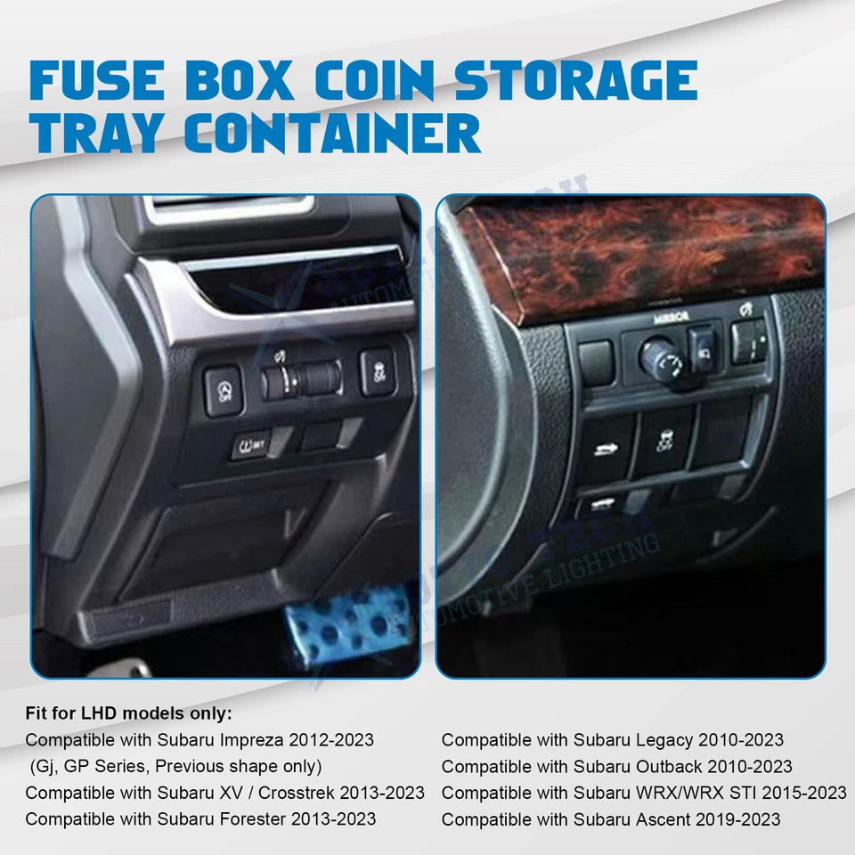 Bandeja organizadora de tarjetas con cubierta de fusibles central para Subaru XV/Crosstrek 2013-2025 Foto 4 de 4