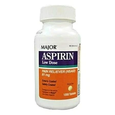 Major Low Dose Aspirin 81 mg EC Table 1000Count Baby Aspirin Generic Bayer 10/26