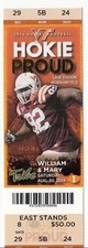 2014 VIRGINIA TECH HOKIES VS WILLIAM MARY 8/30 TICKET STUB COLLEGE FOOTBALL