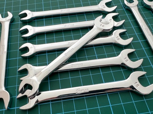 1x vintage NOS 1981 snap on tools usa 8mm - 10mm open end spanner - Picture 9 of 15