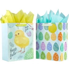 2 Pack 13" Large Easter Gift Bags for Kids