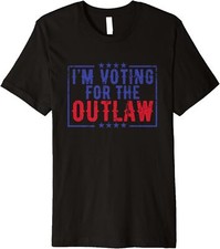 Vintage I'm Voting for the Outlaw Donald Trump Premium T-Shirt Small, Black