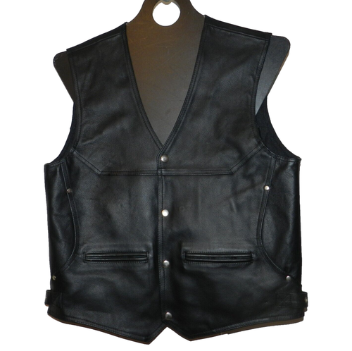 LEATHER MOTORCYCLE BLACK VEST XELEMENT SIZE L MEN'S - Picture 2 of 11