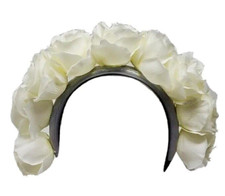 Ukrainian Vinok, Hair Accessories, Off White Color Flower Headband
