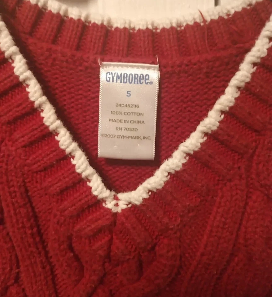 Gymboree Red Sweater Vest Holiday Fall Classic Boys Size 5 - Изображение 2 из 3