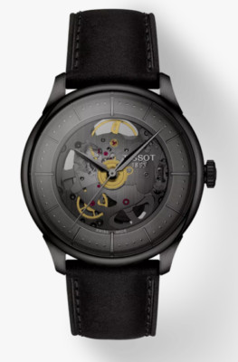 Tissot Chemin des Tourelles Skeleton Gunmetal Dial Men's Watch T1398363644100