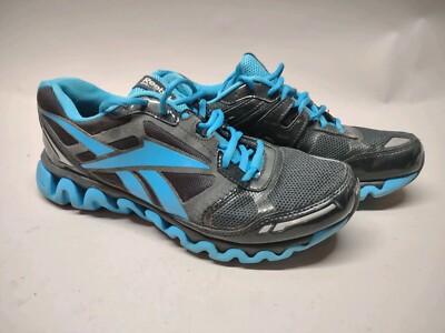 Reebok Womens Ziglite J93874 Black Blue Running Shoes Sneakers Size