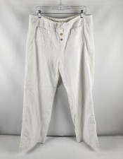 Sundance Pants Women Large White Gigi Eyelet Lace Wide Leg Pant Lined 36x30 