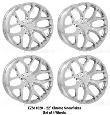 Chrome 22 Snowflake Wheels Chevy Silverado Tahoe Suburban Gmc Sierra 2000-26 Chrome 22 Snowflake Wheels Chevy Silverado Tahoe Suburban Gmc Sierra 2000-26