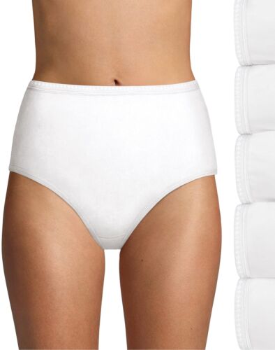 Hanes Ultimate womens 6-pack Breathable Cotton Panty Briefs, White Size 6 medium