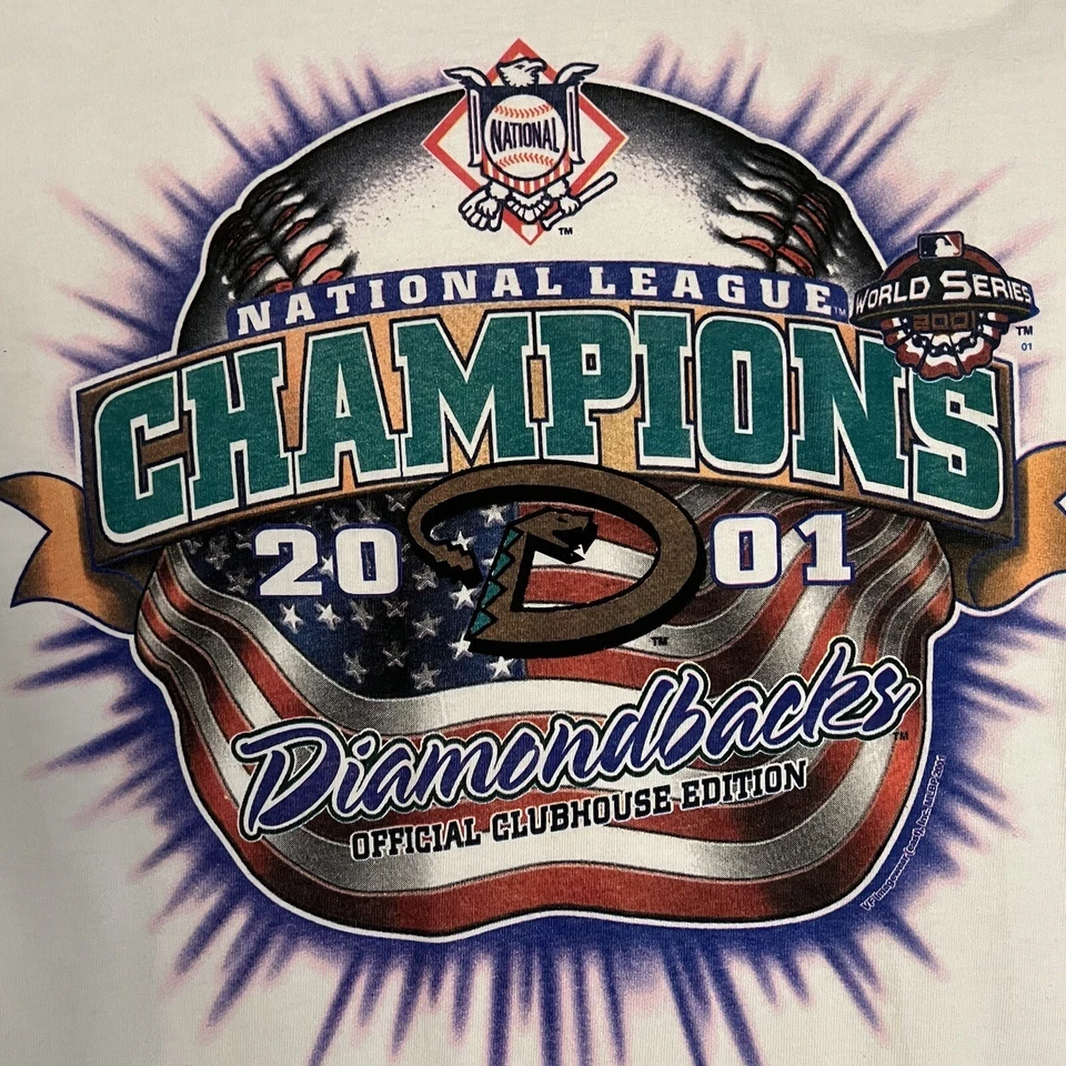 Vintage 2001 Arizona Diamondbacks National League Champions New With Sticker M - Image 3 of 4