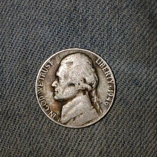 1946年 Jefferson nickel error 1946 Jefferson RARE Nickel wrong Planchette Collectible