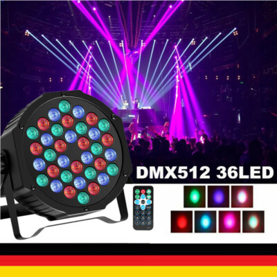 RGB 36LED PAR can Licht DMX512 Strahler DJ Disco Party Bühnenbeleuchtung Xmas