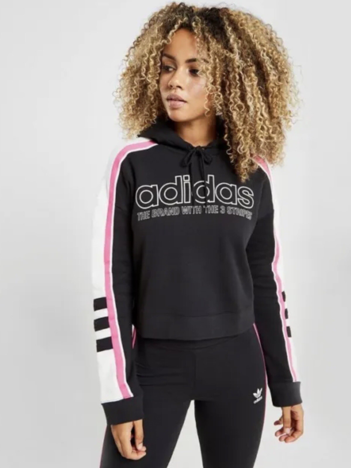 Adidas Originals Women’s Trefoil Racing Hoodie Cropped Retro Track Size S 