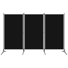 Cloison de séparation 3 panneaux Noir 260x180 cm