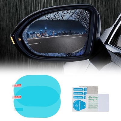2pcs Car Rearview Mirror Rainproof Film, Full Screen Anti-Fog And Waterproof Mem