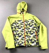 Dickies Jacket Womens Large Yellow Camo Full Zip Removable Hood Performance