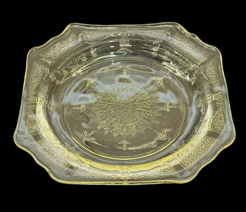 1930s Hocking Glass Co. Princess Topaz/Yellow Depression Glass Dessert Plate