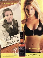 2004 Evan Williams Bourbon PRINT AD Sexy Black Leather - Longer Wait Better Gets