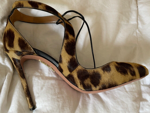 New "Stella 105" Leopard Print Heels by Aquazzura Firenze Size 7.5B | 37-1/2 - Picture 17 of 21