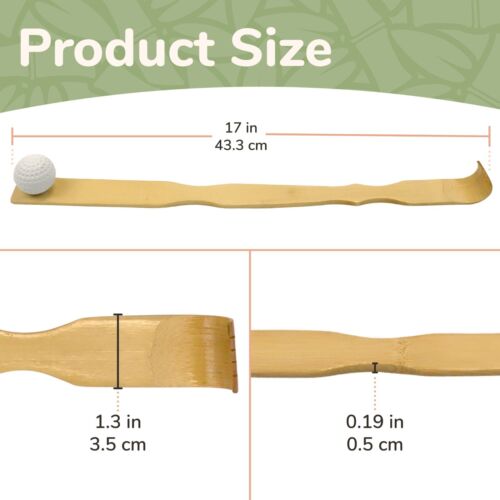 Massage Tool Bamboo Back Scratcher Bongers Message Ball BambooMN - Picture 2 of 9
