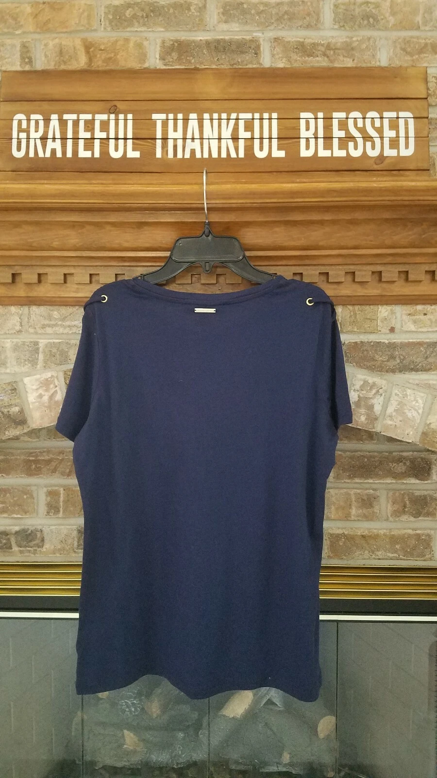 Michael Kors Misses taglia Top blu navy manica corta medio nuovo con etichette