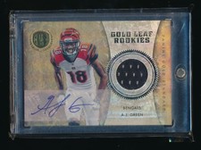 A.J. GREEN 2011 PANINI GOLD STANDARD GOLD LEAF ROOKIES PATCH RC AUTO 12/50