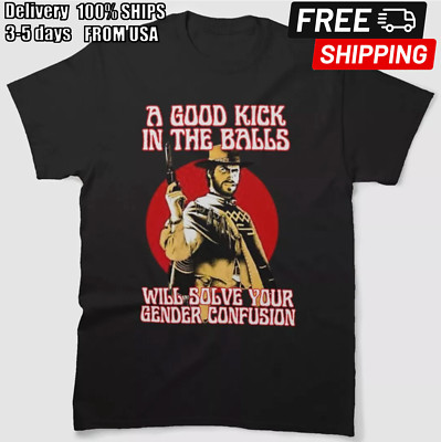 A Good Kick In The Balls Will Solve Confusion Retro Vintage T-Shirt, S-5XL