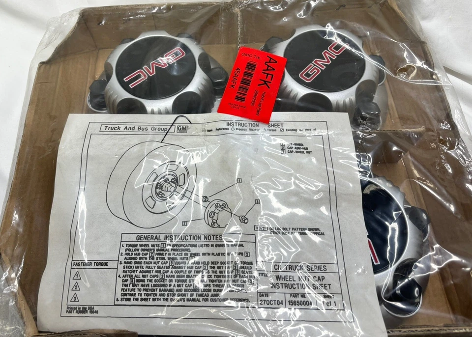 OEM GM 4 PIEZAS GMC Sierra 1500 Yukon Savana Buje-6 tacos TAPA CROMADA 16" 17" Ruedas Foto 3 de 4