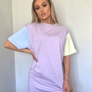 nike t shirt dress pink