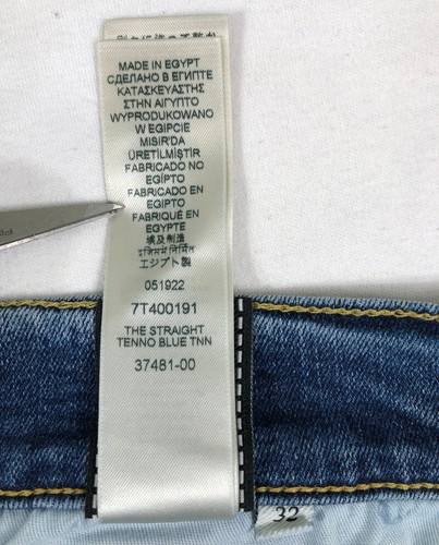 Pantalones de mezclilla rectos clásicos rectos 7 for all humanity para hombre talla 32 azul Tenno nuevos con etiquetas - Imagen 18 de 18