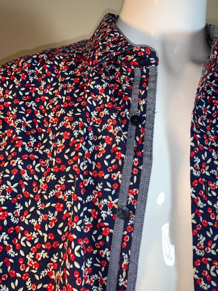 Filter Men’s Short Sleeve shirt XL Blue/Red Print Great Condition - Image 2 of 4