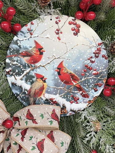 Christmas Cardinal Wreath For Front Door Pine Cardinal Wreath Home Decor #1322 - Picture 8 of 9