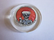 Vtg Goosebumps POG Curly Slammer Christmas Skeleton in Santa Cap 1995 Plastic