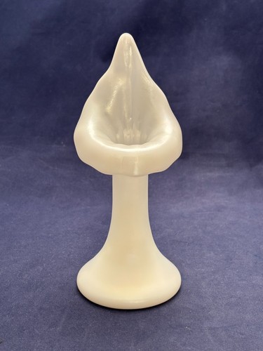 Antique Steuben F.Carder Art Nouveau Ivorene floriform blown glass JIP vases. - Picture 4 of 5