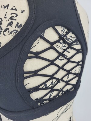 90 Degree by Reflex Women'sSize XS Black Sport Bra Cage Back NWT