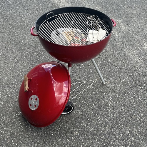 1975 er BarBQ kettle Grill Red Enamel Vintage Excellent eBay