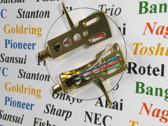 2 Gold Plated Cartridge Headshells Fits Denon Dp 1100 Dp 1200 Dp 1250 Dp 1700 For Sale Online