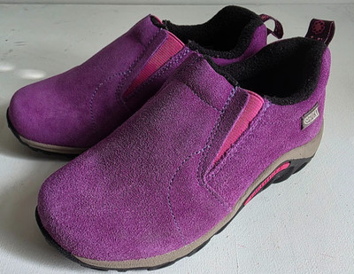 Merrell Kids Jungle Moc Frosty Waterproof Purple Suede Slip On Size 13.5M