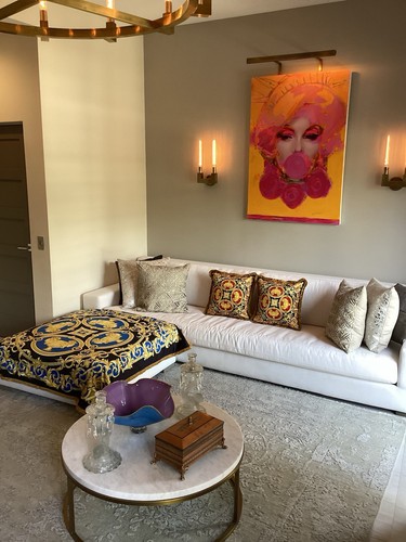 Custom Made Versace Lion And Urn Velvet Throw 55”55” Gold Fringe Blue,gold,black - Picture 9 of 11