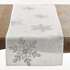 Fennco Styles Holiday Nivalis Collection Snowflake Design Decorative Table