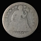 1850 Seated Liberty Dime 10c- Good- US Silver Type Coin- Hole Filler