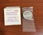1965Adlai Stevenson United Nations Commemorative .925 Silver Heraldic Art Coin